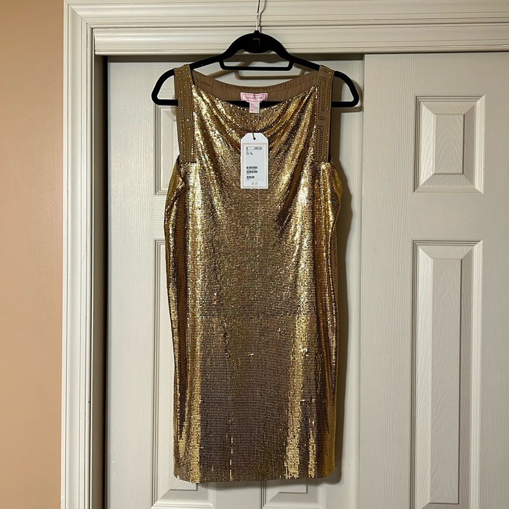 NWT Versace for H&M gold chain dress